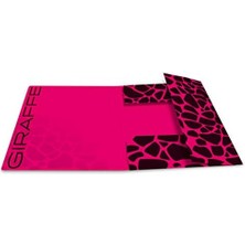 Lastikli Dosya A4 Boyutunda Desenli Pembe-Siyah