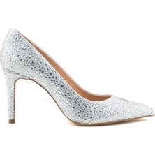 Rouge Stiletto Kadın Gece&Abiye Ayakkabı Yüksek Topuklu Stiletto 4924-18 Beyaz - Altın Renk