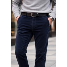 Varetta Erkek Lacivert Kadife Pantolon Fitilli Klasik Kesim Cepli