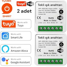 Tuyam smart Wifi Mini Akıllı Anahtar 16A 2-Way Dıy Anahtarları