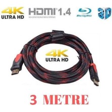 HDMI Kablosu Altın Uçlu 1.4b 3D 3 Metre Tv Bağlama 4240