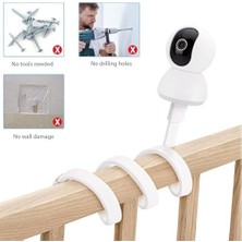 Bebek Monitörü Askı Rafı, Evrensel Bebek Monitörü Yatağı Tutucu, 1/4 Dişli Delikli Bebek Monitör Kameraları Ile Uyumlu, Alet Gerektirmeyen Döndürme Sistemi, Duvara Zarar Vermez