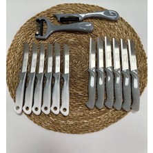 Solingen Ebruli & Simli Meyve Bıçağı ve Soyacak Seti 14'lü Takım