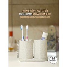 Marsel Dizayn Modern Banyo Düzenleyici V3 - Diş Fırçalık Seti - Ikili Set - Mermer Beyazı 10CM
