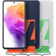 Galaxy A73 Kordonlu Silikon Kılıf - Lacivert