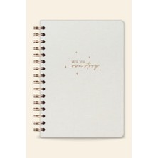 A5 Spiralli Sert Kapak Çizgili Tarihsiz Not Defteri Krem