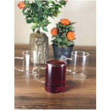 ® Borosilikat 6 Adet Lüx Ince Ateşe Dayanıklı Borosilikat Cam Kupa Bardak 6'lı Kupa Bardak Seti (6'lı Kupa Set)