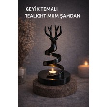 Geyik Temalı Tealight Mum Tealight – Modern Dekoratif Mumluk, Farklı Renk Seçenekleri