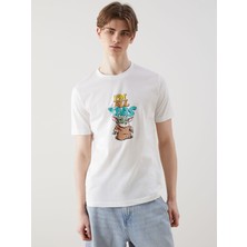 Lc Waikiki Yeni Sezon Bisiklet Yaka Baby Yoda Baskılı Penye Erkek Tişört