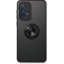 Samsung Galaxy A53 5g Kılıf Montreal Yüzüklü Silikon Kapak - Siyah