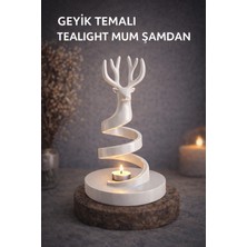 Geyik Temalı Tealight Mum Tealight – Modern Dekoratif Mumluk, Farklı Renk Seçenekleri