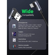 USB To Type-C 90 Derece Şarj ve Data Kablosu 2 Metre