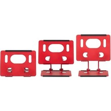 Çelik Tablet Standı Tablet Tutucu Stant Ergonomik Katlanabilir Tablet Standı Çelik Stant (Kırmızı)