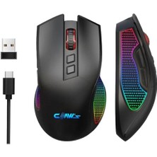 Crossfire Air Kablosuz 10000 Dpi Pixart PMW3325 Sensör Makro Yazılımlı Chromatic Rgb Kablosuz Gaming Mouse - Siyah