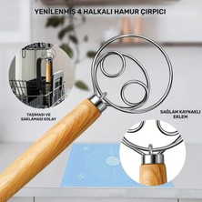 DMC Manuel Ahşap Saplı Hamur Karıştırıcı – El Tipi Mikser, Metal Çırpıcı Başlık