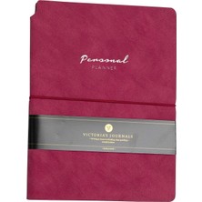 Kuka Vegan Deri Esnek Kapaklı Lastikli Planlayıcı Çizgili Not Defteri 19X25 cm Fuşya