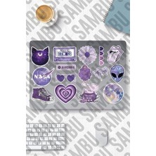 Purple Aesthetic Temalı Etiket Seti 2 - Mor - Laptop Notebook Telefon