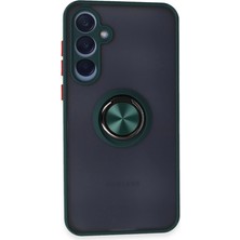 Samsung Galaxy A15 4g Kılıf Montreal Yüzüklü Silikon Kapak - Yeşil