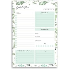 3'lü Yaprak Desenli Masaüstü Planlayıcı Set