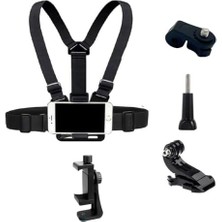5 Parça Göğüs Bandı Aksiyon Kamera ve Telefon Tutucu – 360° Döner, Ayarlanabilir Harness, Spor ve Kayıt Için Chest Mount Holder | ZR1130