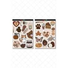 Brown Aesthetic Temalı Etiket Seti - Laptop Notebook Telefon