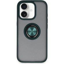 Iphone 16 Kılıf Montreal Yüzüklü Silikon Kapak - Yeşil