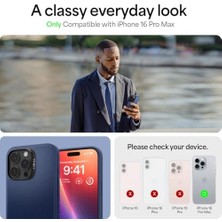 Ciel By 16 Pro Max ile Uyumlu Magsafe Kılıf Kajuk Mag Hava Kanalı TEKNOLOJISI™ Askeri Sınıf Koruma Navy Vegan Deri Kapak - ACS08399