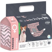 M-Pets Carbonlu Dıapers Dişi Köpekler Için Külot (S) 15Lİ