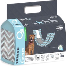 M-Pets Carbonlu Diapers Erkek Köpekler İçin Külot (M) 18Li