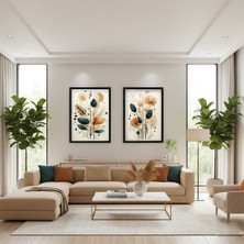 Bfm Dijital Baskı Merkezi Minimalist Duvar Tablo Seti 2’li – Ev & Ofis Dekorasyonu Için Şık Çerçeveli Sanat