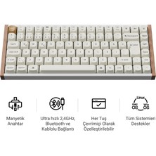 Keychron K2 He Kablosuz Manyetik Anahtar Türkçe Klavye Gateron Çift Raylı Manyetik Bulutsu Anahtarlar ( K2H-Q1-TR)