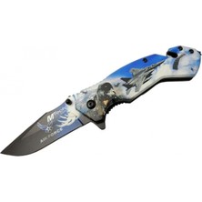 Marsilyan Mtech 4 23 4 Air Force Kurtarma / Kamp Çakı 20CM - Yarı Otomatik, Kemerlikli, Cam Kırma ve Ip Kesme Aparatlı