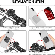 Bisiklet Motosiklet ve Scooter Için Gidon Uyumlu Telefon Tutucu 4-6.8 Modellere Uyumlu Kolay Kurulum ve Kullanım 146A-HL