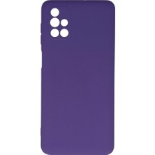 Samsung Galaxy M51 Kılıf Nano Içi Kadife Silikon - Mor
