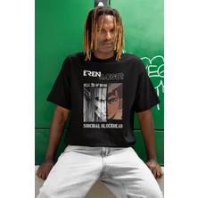 Sevbano Eren Yeager Suicidal Blockhead Baskılı Unisex Oversize Attack On Titan Anime Karakter Tişört