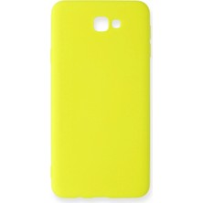 Samsung Galaxy J7 Prime Kılıf Nano Içi Kadife Silikon - Sarı