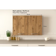 70LİK Atlas Çam Üst Modül, Mutfak Dolabı, Çok Amaçlı Dolap, Kiler Dolabı