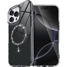 Iphone 14 Pro Max Live Diamond Magsafe Kapak - Siyah