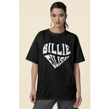 Sevbano Billie Eilish Baskılı Kalp Temalı Unisex Oversize Şarkıcı Tişört