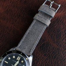 Yaydan Deri Aksesuar Elit Seri Gri Deri Saat Kordonu