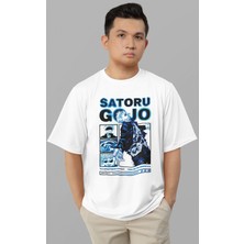 Sevbano Satoru Gojo Jujutsu Kaisen Baskılı Unisex Oversize Anime Tişört