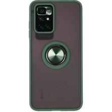 Xiaomi Redmi 10 2022 Kılıf Montreal Yüzüklü Silikon Kapak - Yeşil