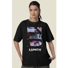 Sevbano Billie Eilish Lunch Baskılı Unisex Oversize Şarkıcı Tişört