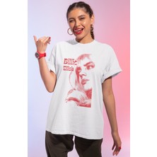 Sevbano Tasarım Billie Eilish Baskılı Unisex Oversize Şarkıcı Tişört