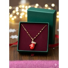 Normadia Yılbaşı Temalı Noel Baba Eldiveni Kolye, Hediye Kutulu, Sevgili ve Arkadaşlar Için