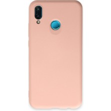 Huawei P20 Lite Kılıf Nano Içi Kadife Silikon - Pudra
