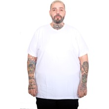 ModeXL Mode Xl Büyük Beden Erkek Basic V Yaka T-Shirt 20150 Beyaz
