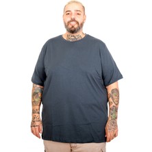 ModeXL Mode Xl Büyük Beden Erkek Basic Bisiklet Yaka T-Shirt 20031 Petrol Yesili