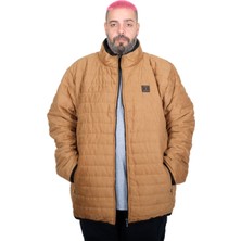 ModeXL Mode Xl Büyük Beden Erkek Kapitone Dik Yaka Mont 22604 Kahverengi