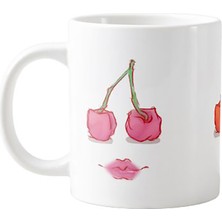 Tp Kiraz Temalı Porselen Kupa Bardak